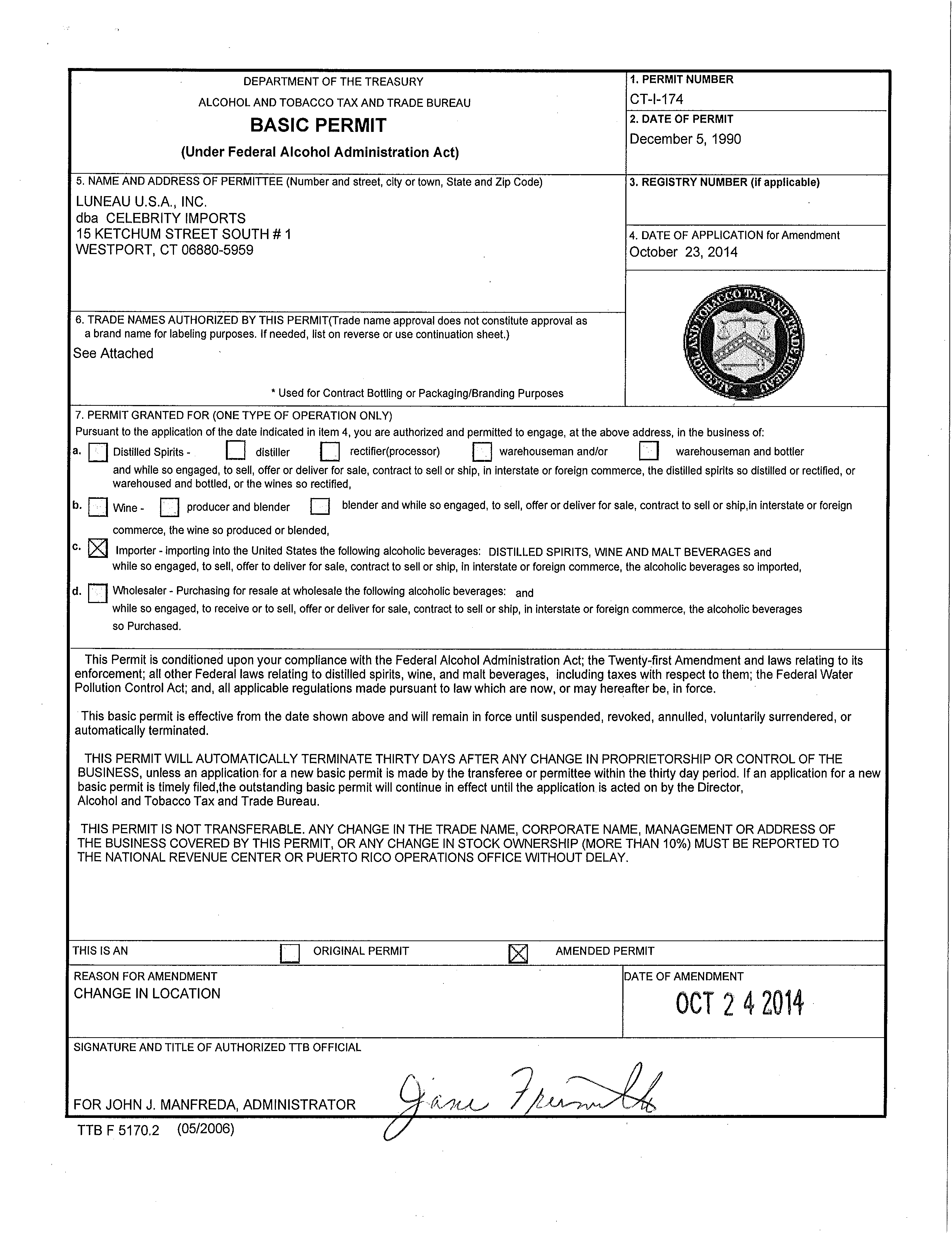 Federal Basic Permit