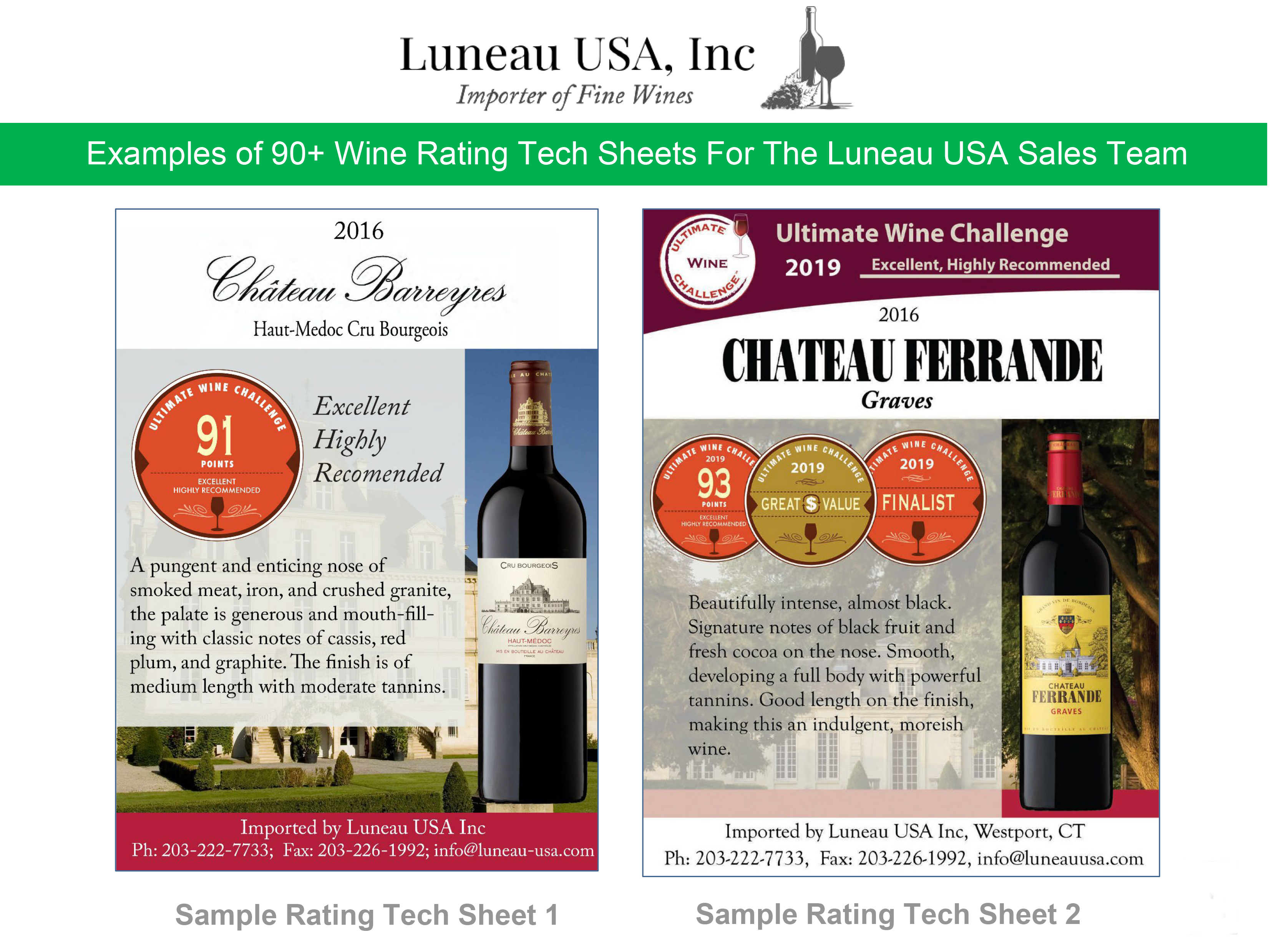 Wine Tech Sheet - Example 1